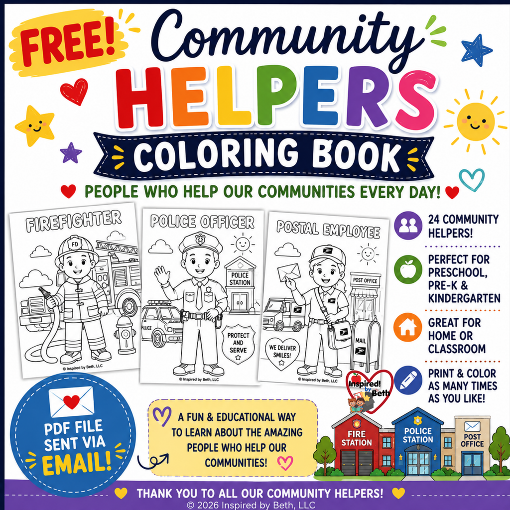 FREE Community Helpers Coloring Book