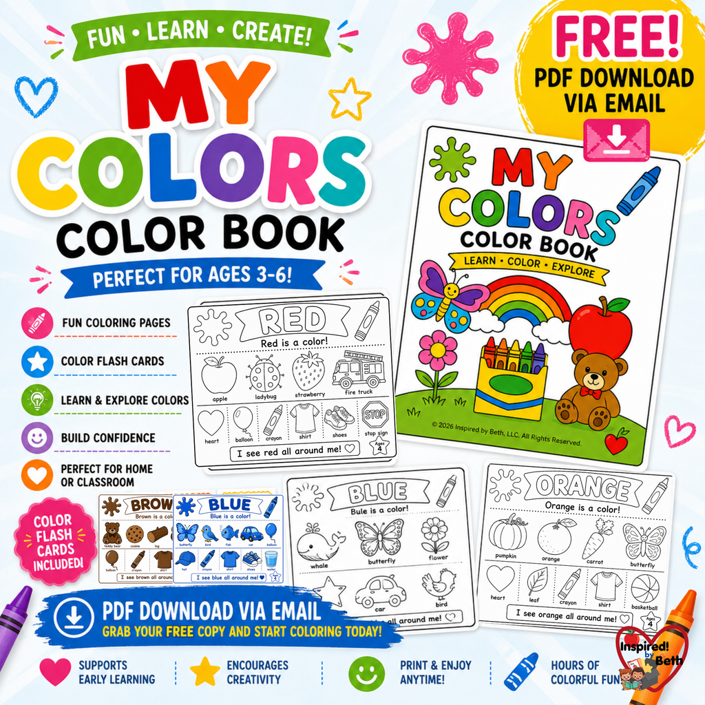 FREE My Colors Color Book & Color Flash Cards | Preschool Color Learning Printable PDF